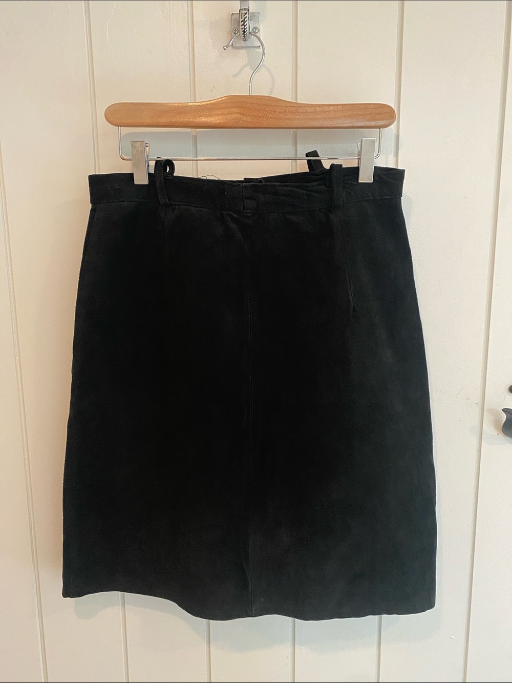 Vintage Black Suede Pencil Skirt